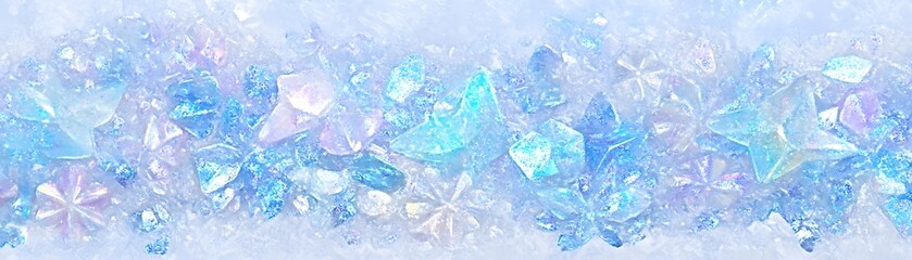 Delicate, icy crystals in pastel shades.