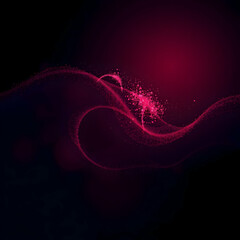 Crimson particle wave abstract deep blue
