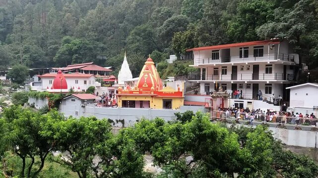 Kainchi Dham Temple and Himalayan Landscape in 4K - Uttarakhand, India