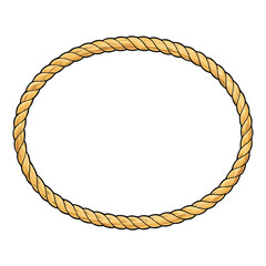 An elegant oval-shaped rope frame with twisted fibers, giving a rustic, nautical vibe—perfect for accentuating photos, art, or text with a natural, textured border.  © Ripa Roy