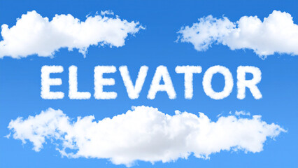 Elevator Text in Puffy Cloud Style – Soft, Fluffy White Letters with Realistic Airy Texture on Transparent Background