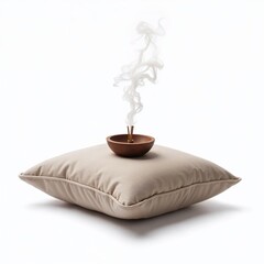  Meditation kit - a stand with incense sticks on a pillow.