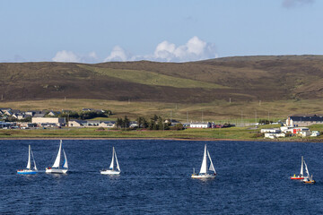 Yachts sailing at Brae Regatta
