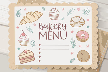 Magnificent Bakery Menu with Handwritten Prices Paste - Mysterious and Intriguing Visual Story Perfe