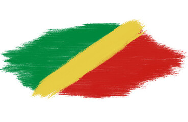 Obraz premium congolese flag with paint strokes