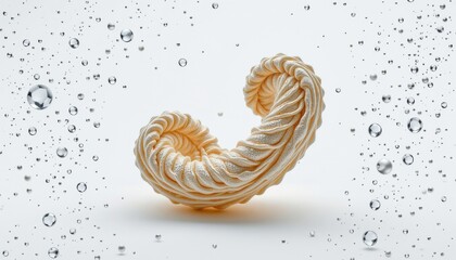 a biomorphic seed in the form of a twisted pod, made from pulsing membrane, that absorbs surrounding light, isolated on pure white background, ultra high resolution, no text or branding.