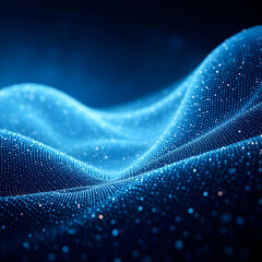 Luminous Particle Wave Abstract background blue