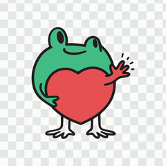 frog with heart vector illustrator design 