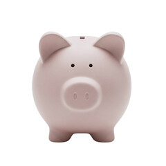 Pink ceramic piggy bank for savings