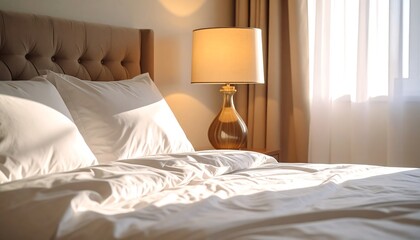 Cozy bedroom with sunlight streaming in