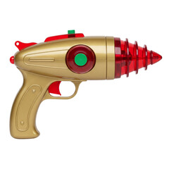 Retro toy ray gun on transparent background 