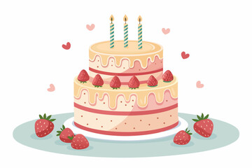 Remarkable Birthday Cake with Candles Frosti - Rich and Luxurious Visual Story Great for Advertising