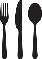 The contours of the cutlery. Spoon, knife, fork. Ready to use vector elements.