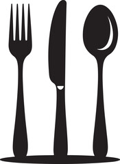 The contours of the cutlery. Spoon, knife, fork. Ready to use vector elements.