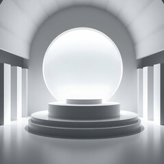 Luminous sphere stage podium geometric image