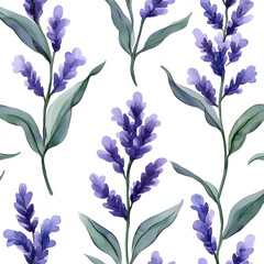 Delicate lavender floral pattern on a white background.