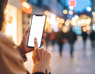 Modern Mobile Interaction on Trendy Urban Street