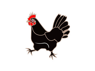 hen or chicken, rooster and chicks silhouette set. hen, rooster and chicks isolated farm animal silhouette icon vector collection.Hen vector icon Art & Illustration. hen vector, chicken vector.