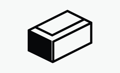 Concrete cinder block icon, concrete wall symbol, construction element vector, transparent vector isolated 