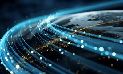 Global network technology internet connection big data fiber optic communication worldwide web concept - Powered by Adobe