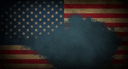 Distressed American Flag Grunge Texture Background for Patriotic Designs