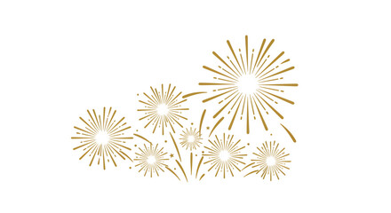 Obraz premium Elegant Gold Firework Design Illustration on White Background for Festive Occasions