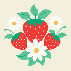 vector illustration of strawberries