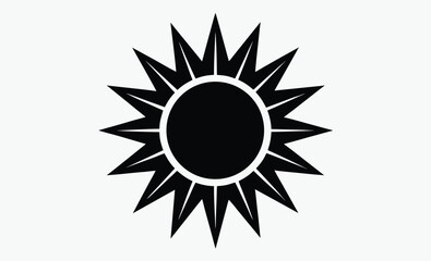 Sun icon, flat sun illustration, isolated weather element, sun vector symbol icon design, illustration isolated on white
