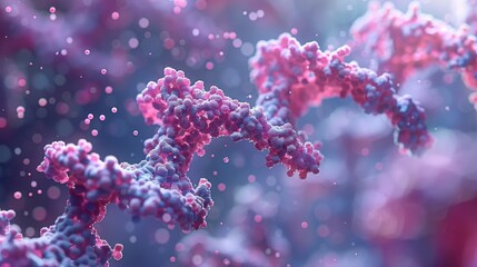 Fototapeta premium DNA Double Helix Targeted by CRISPR Enzyme Demonstrating Precise Gene Editing at Molecular Scale