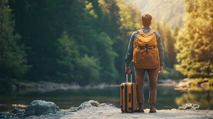 A traveler secures their packed suitcase, ensuring all belongings are safe and secure before embarking on a journey