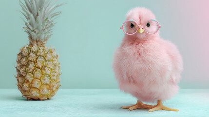 baby chicken with pink feathers