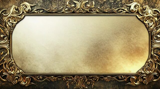 Golden ornate frame on grunge background representing elegance and luxury