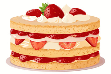 Wonderful Close Strawberry Shortcake Layers - Dramatic and Intense Visual Story Great for Advertisin