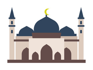 illustration of a simple mosque in green, simple minimalist mosque