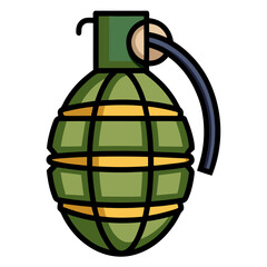 World war ii era hand grenade icon on a clean white background