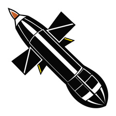 World war ii torpedo flying through the air a bold black vector illustration