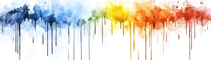 Vibrant watercolor drips create a colorful, flowing design.