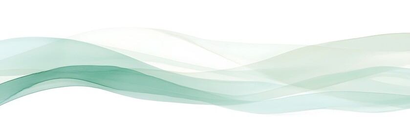 Delicate, flowing lines in soft mint and light teal hues.