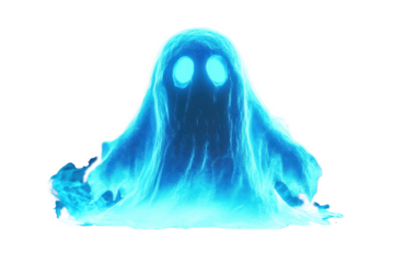 Ethereal Blue Ghost: A Digital Rendering of a Spectral Being