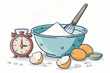 Captivating Workspace Scene Mixing Bowl Timer Spill - Rich and Luxurious Visual Story Perfect for Co