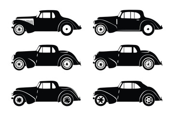 Vintage Car Collection: A sleek, monochromatic collection of vintage vehicles, each a timeless symbol of automotive history and design.