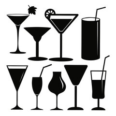 Assorted Cocktail Glass Silhouettes cocktail glasses