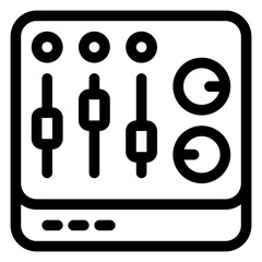 audio mixer - Content Creation and Streaming Production - line outline