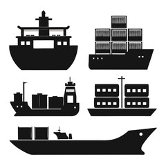 Obraz premium Cargo ships with containers container ship freight transport