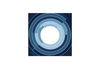 Abstract Blue Circle Rings Pattern on Black Background Decorative Design