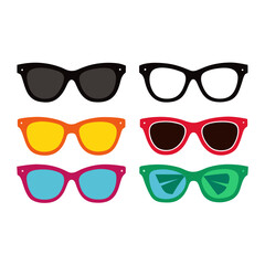 Colorful retro sunglasses collection eyewear fashion