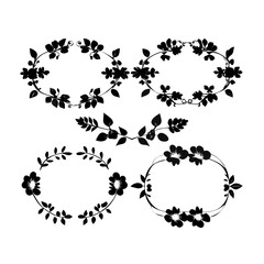 Decorative floral elements and frames border