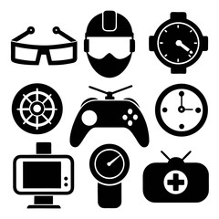 Diverse collection of modern technology and medical icons smartwatch drone © Md Kazi Rahman