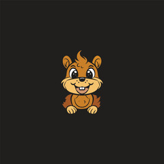 Fototapeta premium Squirrel cute logo vector icon illustration style