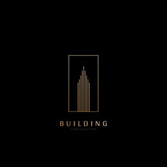 Construction Architecture Building Logo Design. Elegant Buildong construction logo design concept, real estate agency logo template